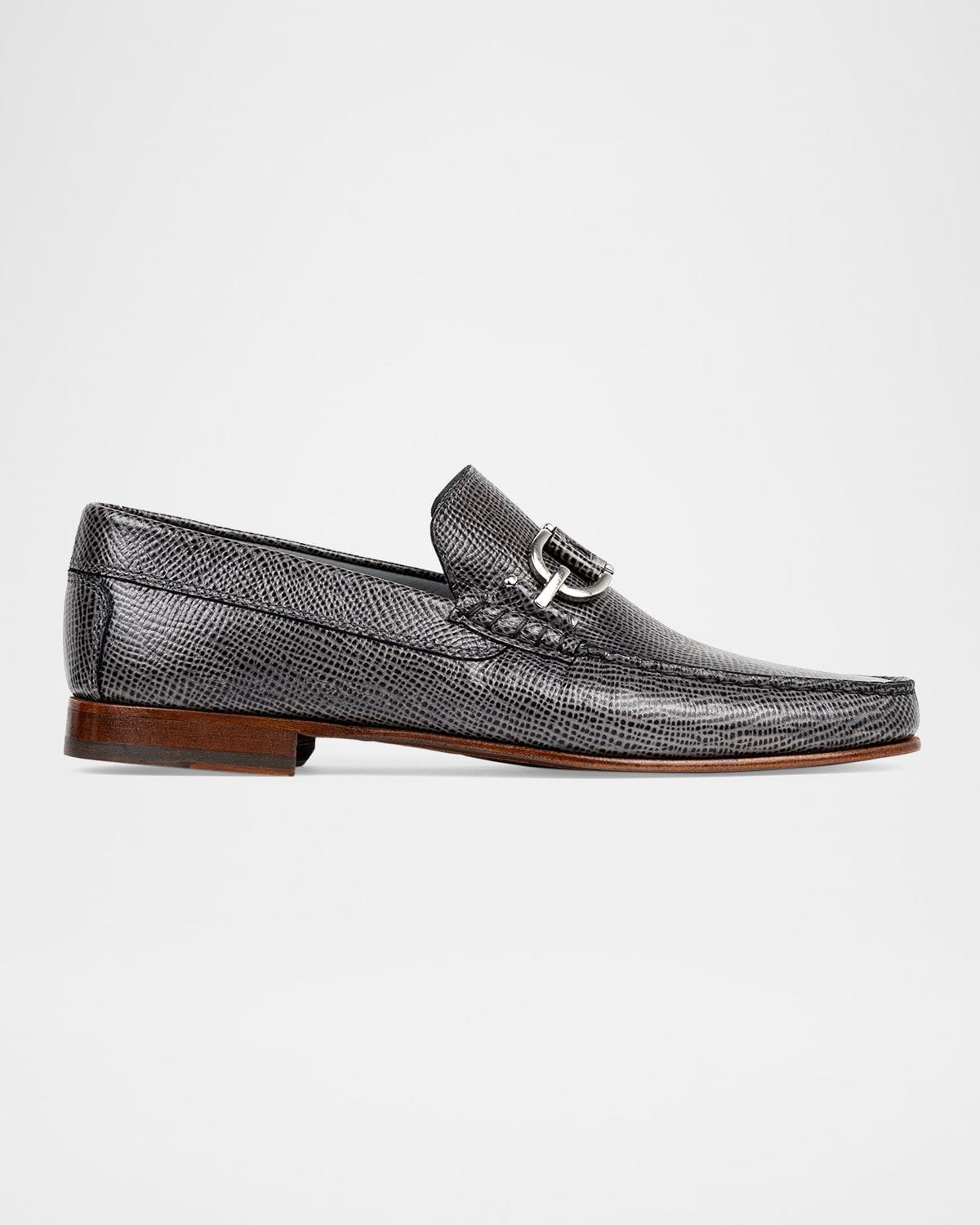 Men's Dacio Lizard-Effect Leather Bit Loafers Product Image