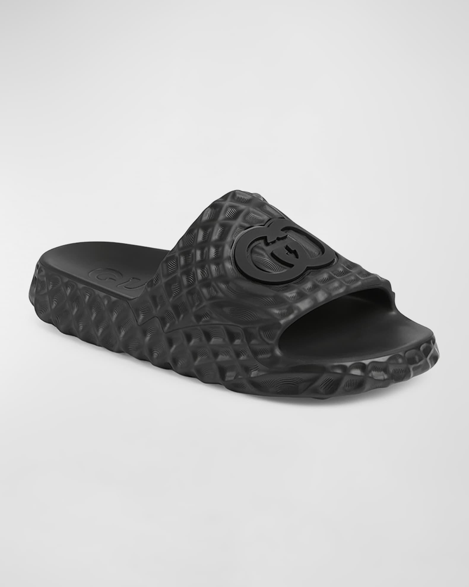 Men's Water Ripple Textured Rubber Pool Slides Product Image