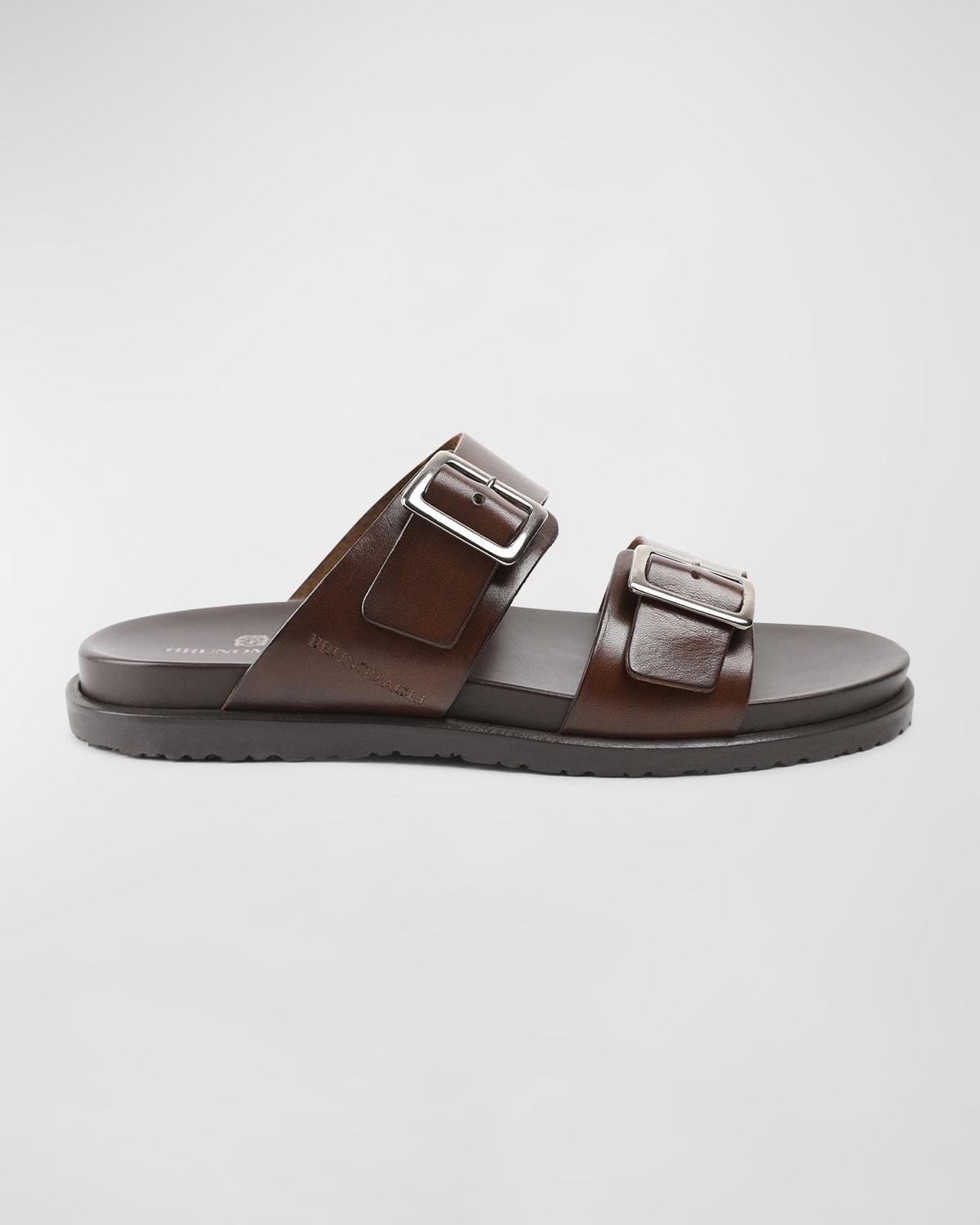 Mens Erasmo Double Buckle Leather Sandals Product Image