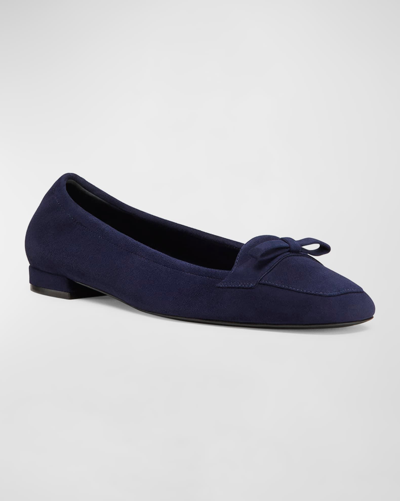 Tully Suede Bow Ballerina Loafers Product Image