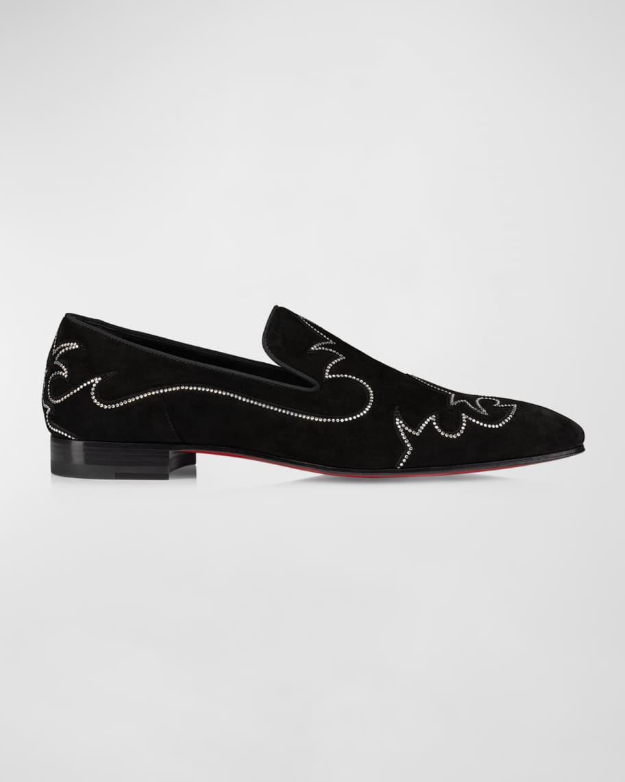 Mens Dandysiago Rhinestone and Leather Loafers Product Image