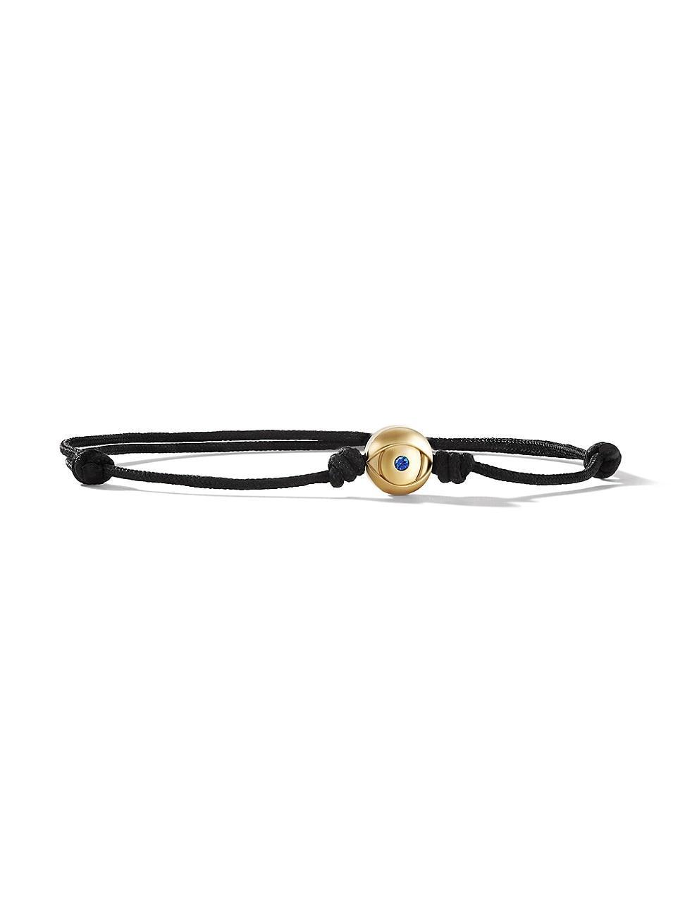 Mens Evil Eye Cord Bracelet with 18K Yellow Gold Product Image