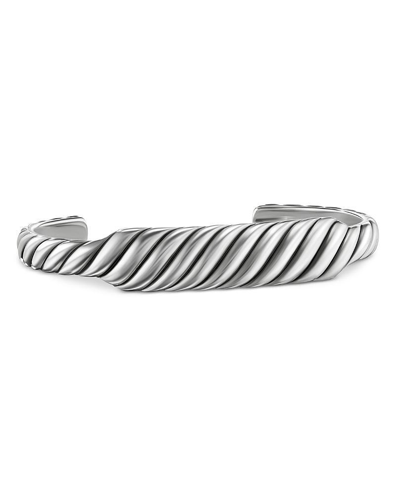 Sculpted Cable Contour Cuff Bracelet in Silver, 13mm Product Image