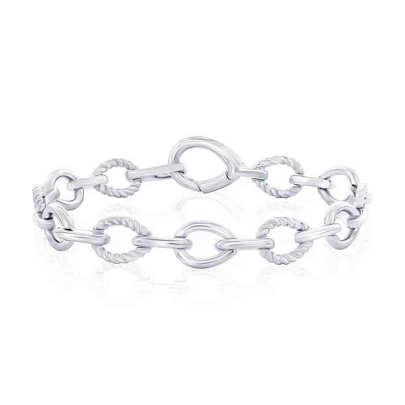 Argento Bella Sterling Silver Alternating Link Bracelet, Women's, Size: 7" Product Image