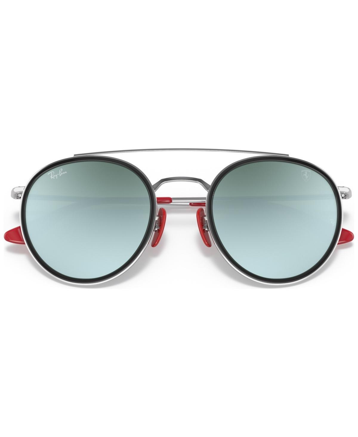 RAY BAN Rb3647m Scuderia Ferrari Collection Sunglasses Silver Frame Silver Lenses 51-22 In Silver Flash Product Image