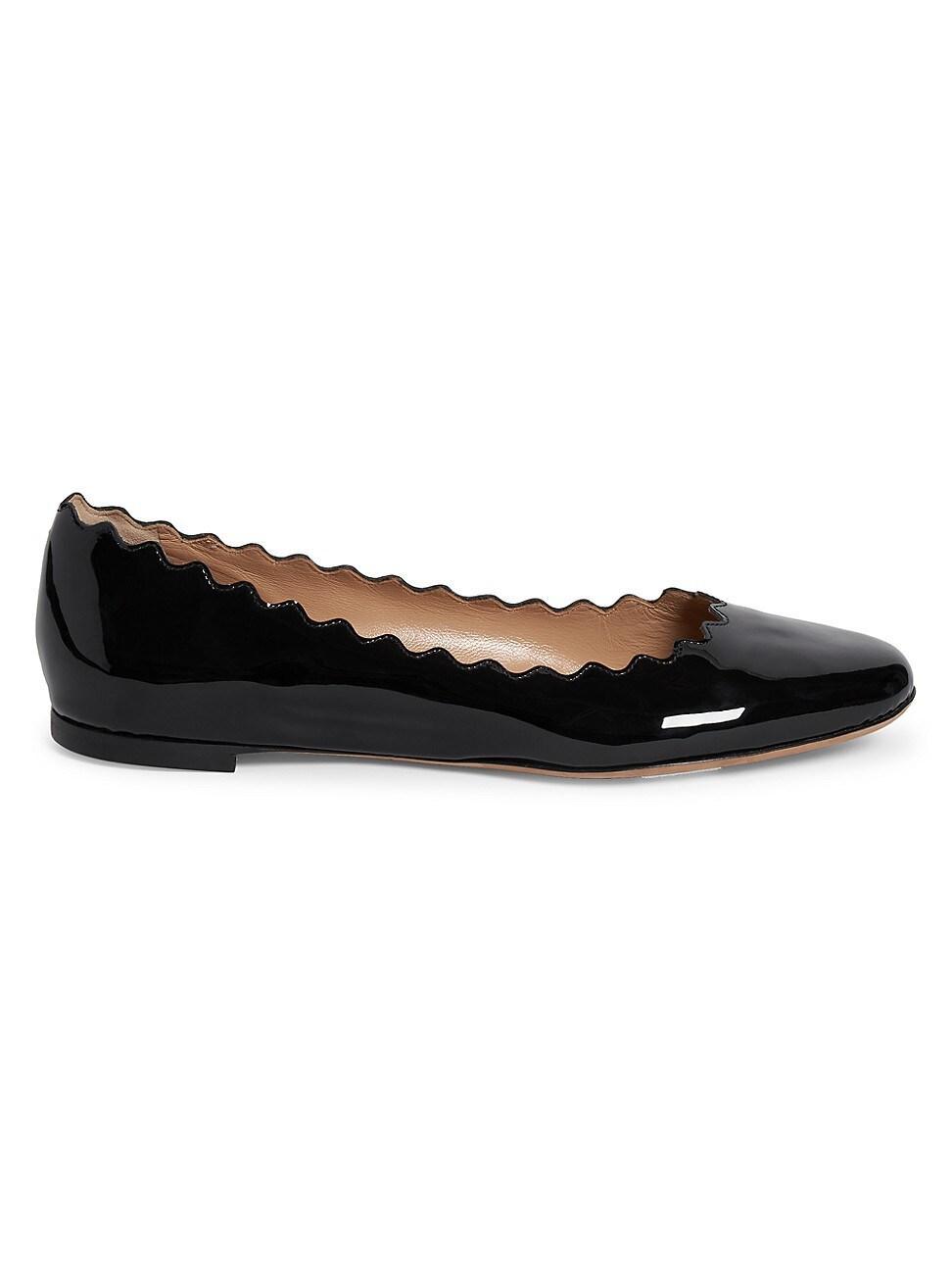 Lauren Scalloped Leather Ballet Flats Product Image