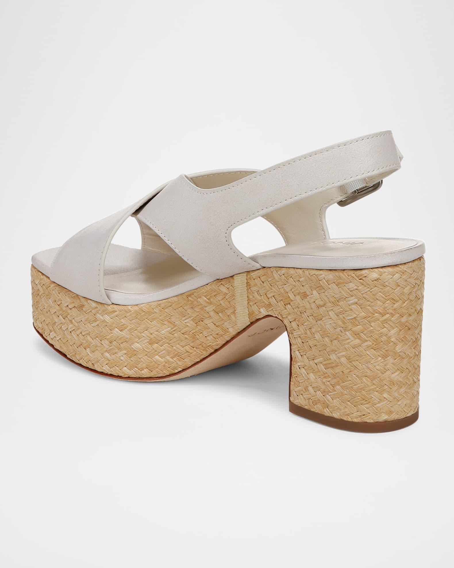 Clementina Leather Crisscross Platform Sandals Product Image