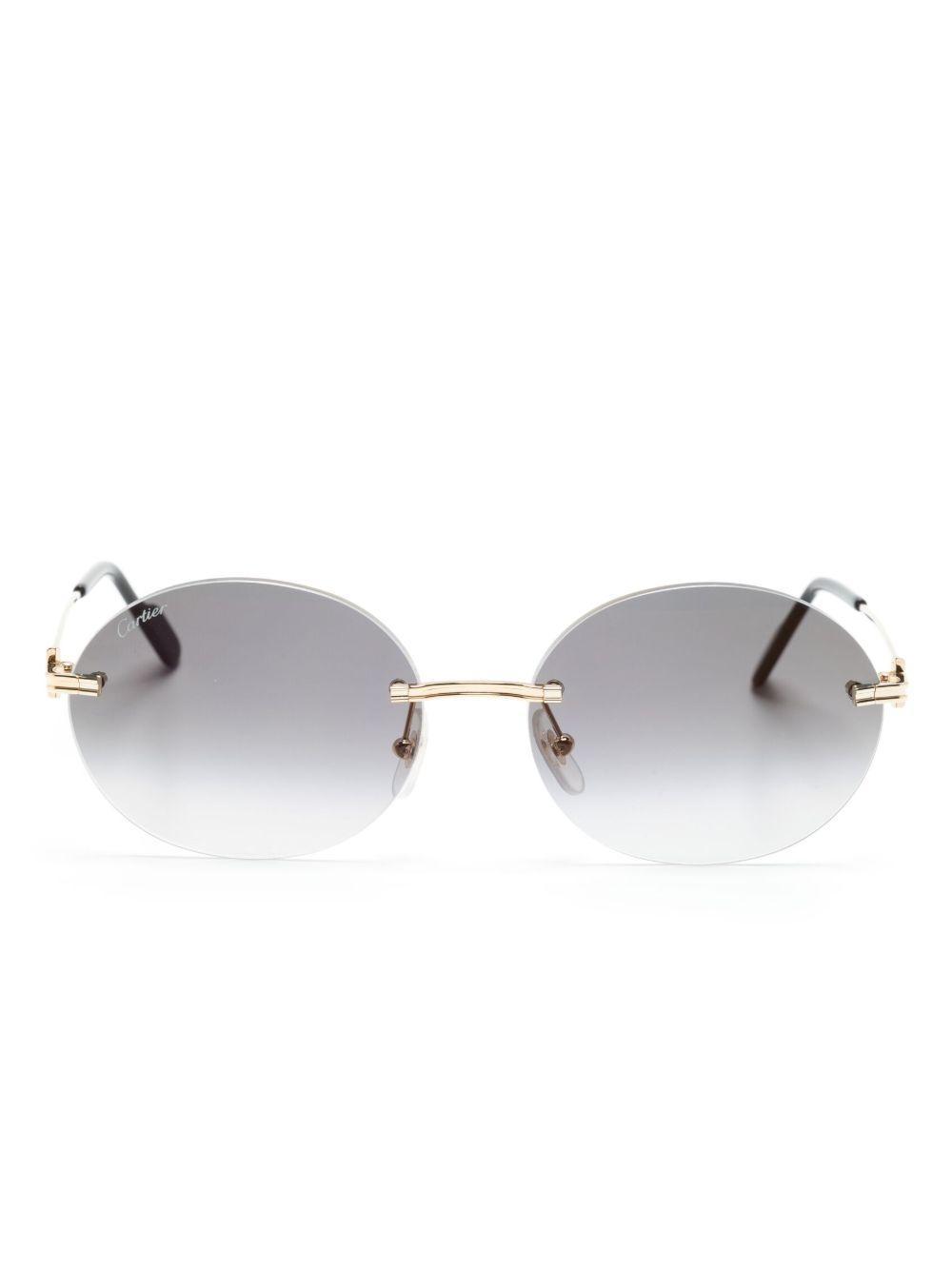 metallic oval-frame sunglasses Product Image