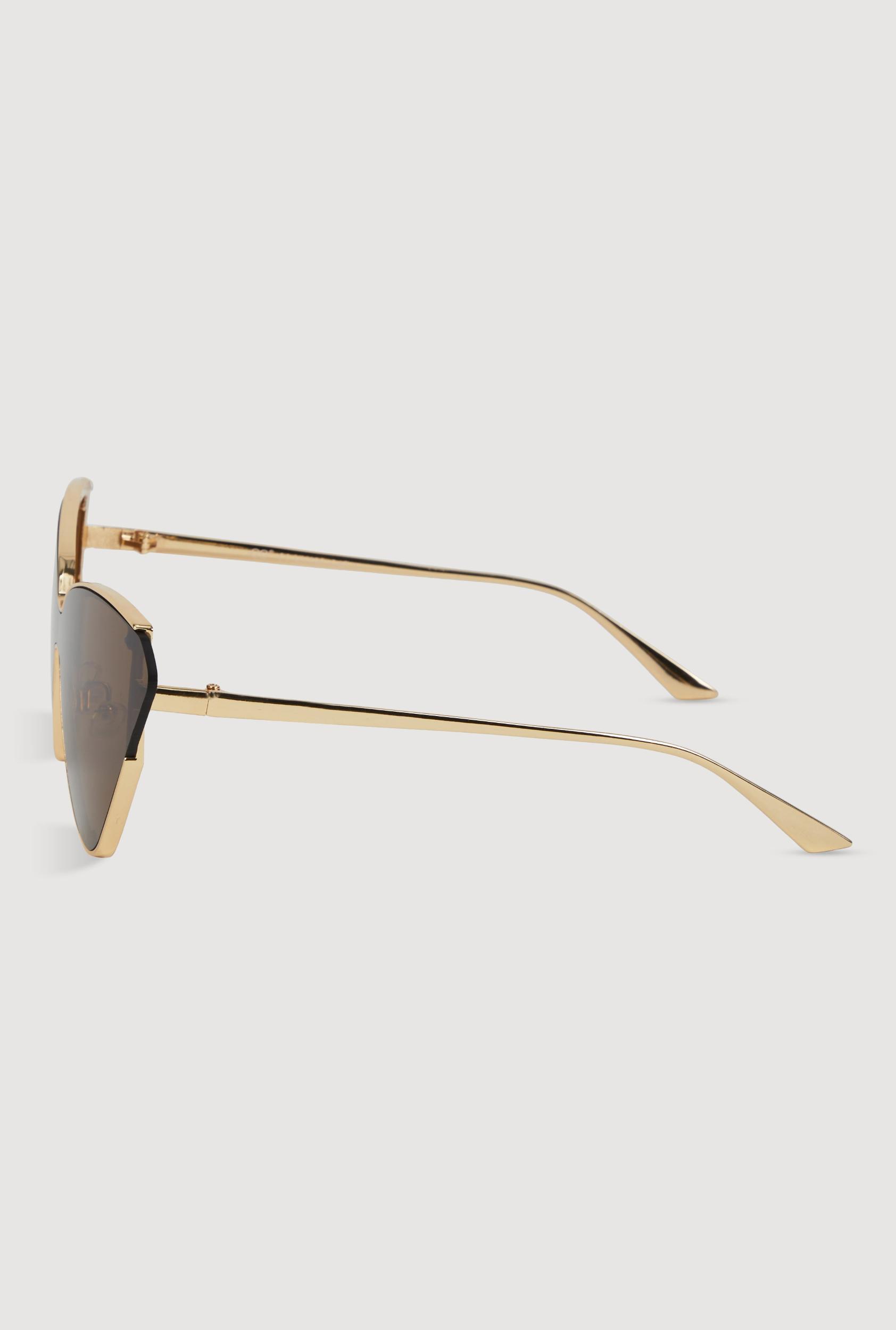 Metallic Frame Cat Eye Sunglasses Unisex Product Image