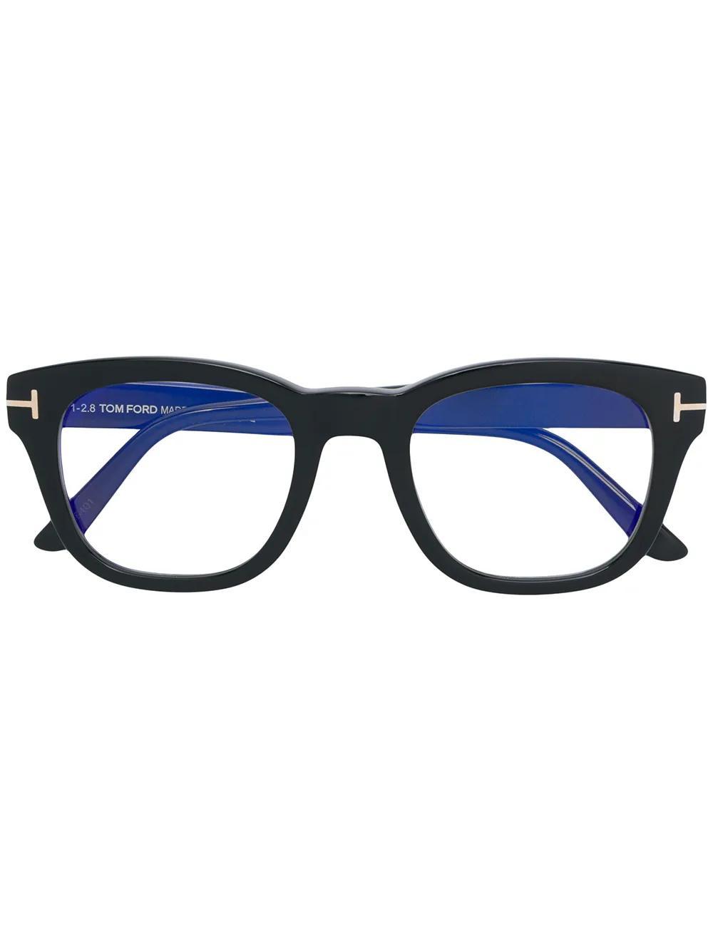 TOM FORD Square Acetate Glasses In Black Product Image