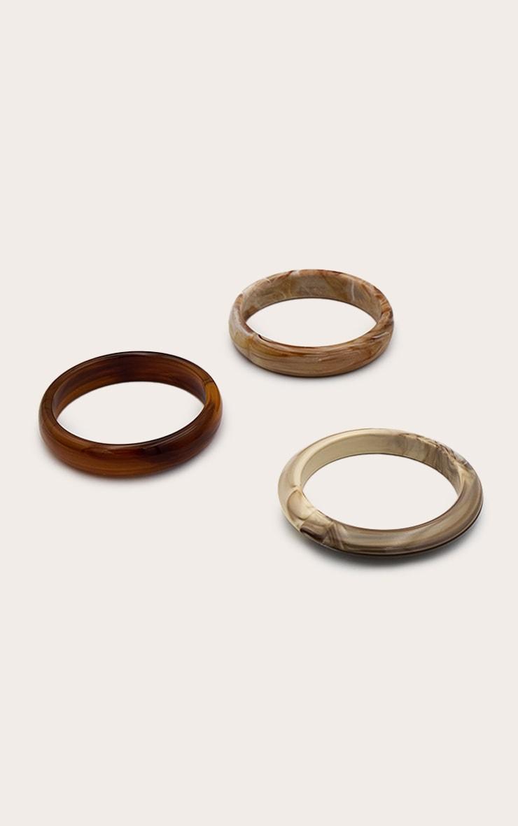 Brown Marble Tonal Resin Slim Bangles Product Image