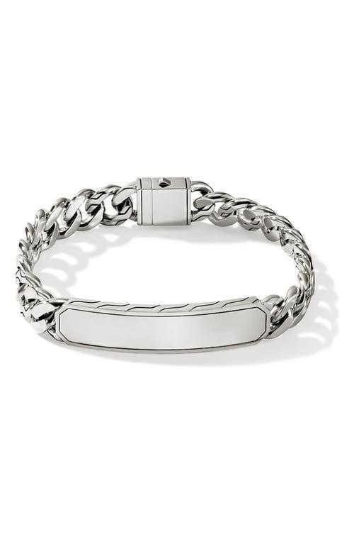 John Hardy Mens Sterling Silver Carved Chain Id Plate Curb Link Bracelet Product Image