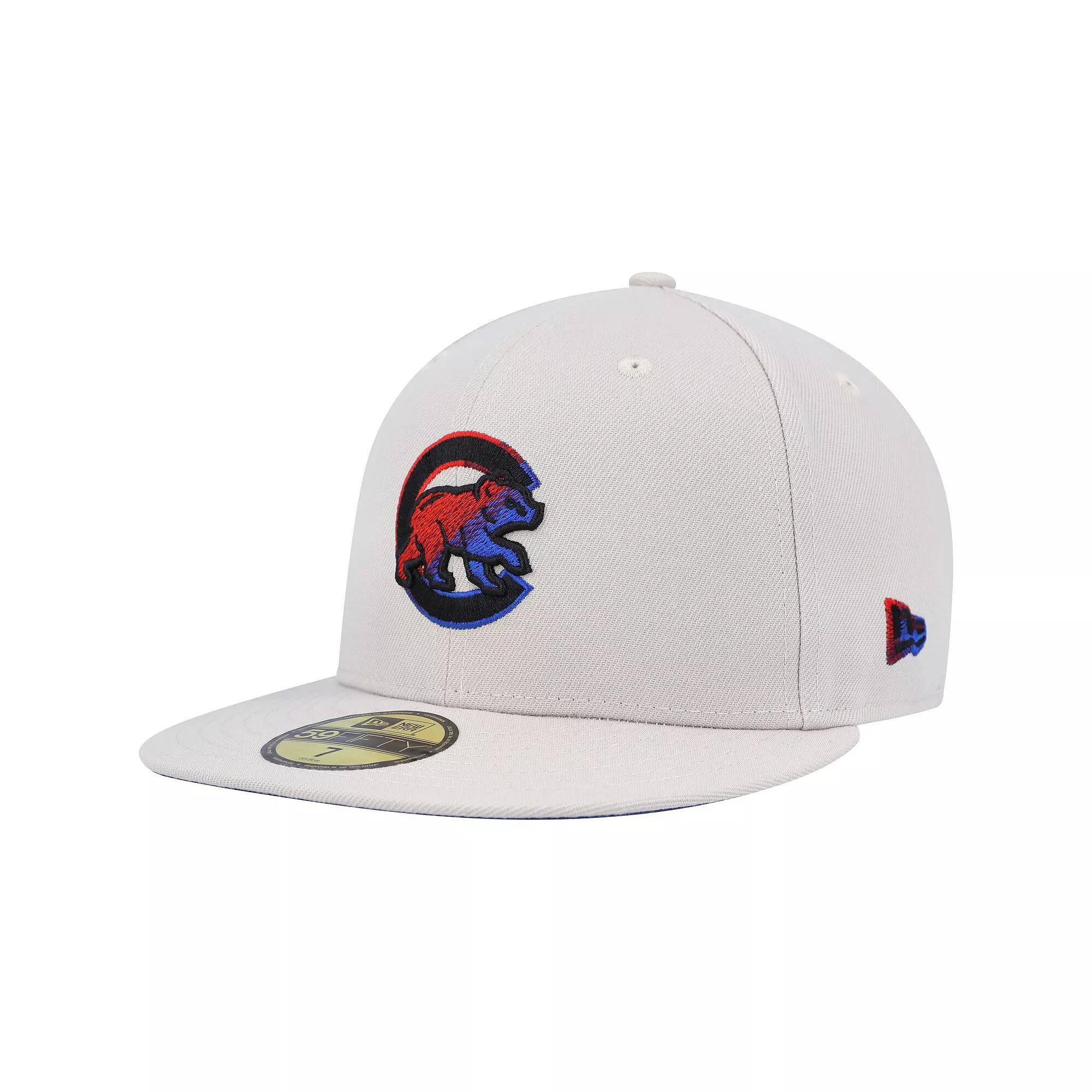 Men's New Era Khaki Chicago Cubs Stone Dim Undervisor 59FIFTY Fitted Hat, Size: 8, Beig K Product Image