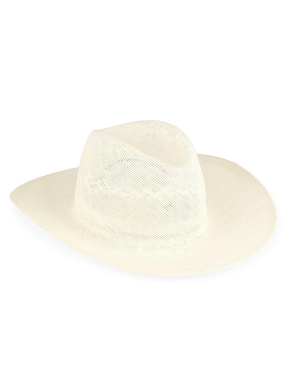 Womens Packable Straw Fedora Product Image