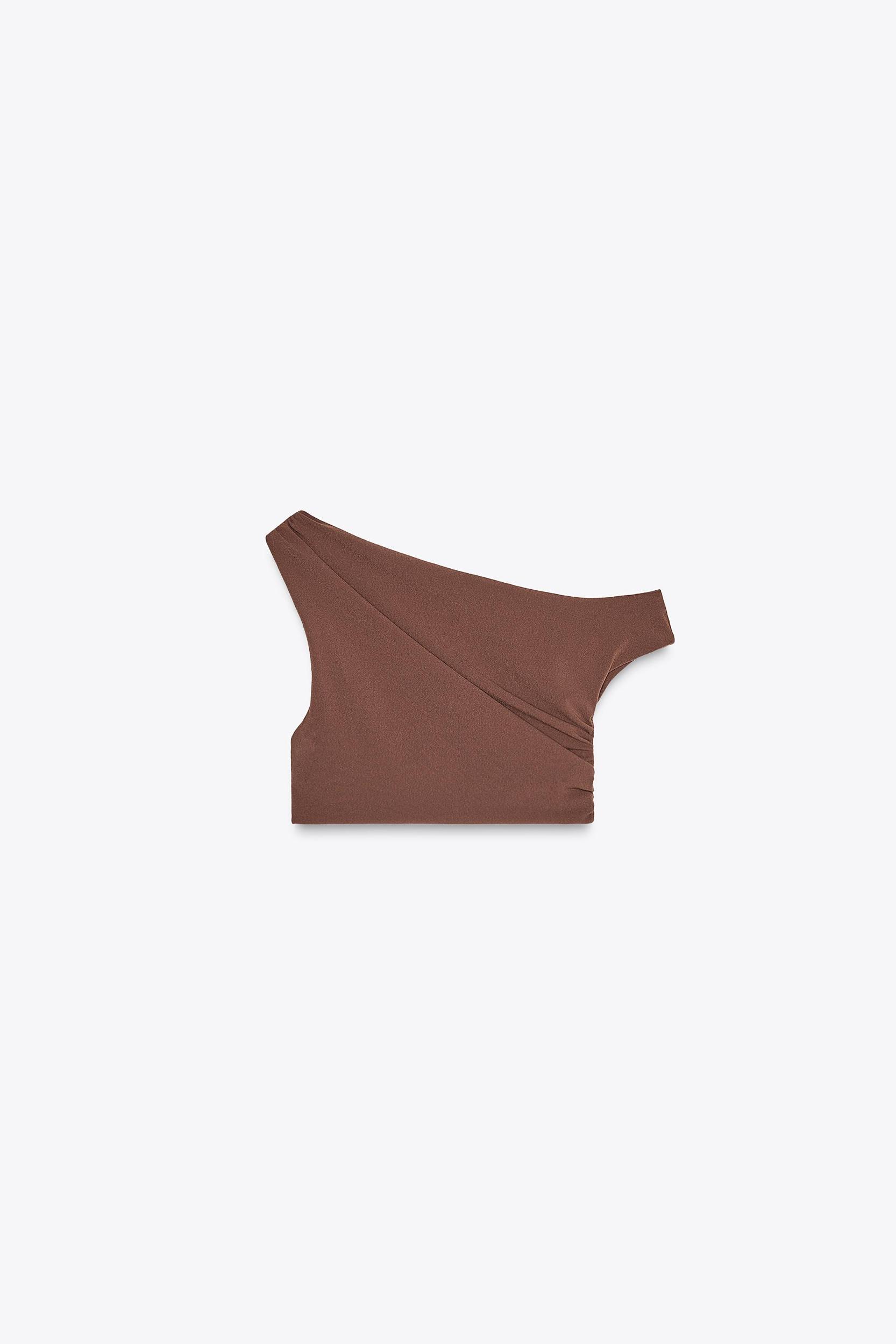 STRUCTURED ASYMMETRICAL CROP TOP Product Image