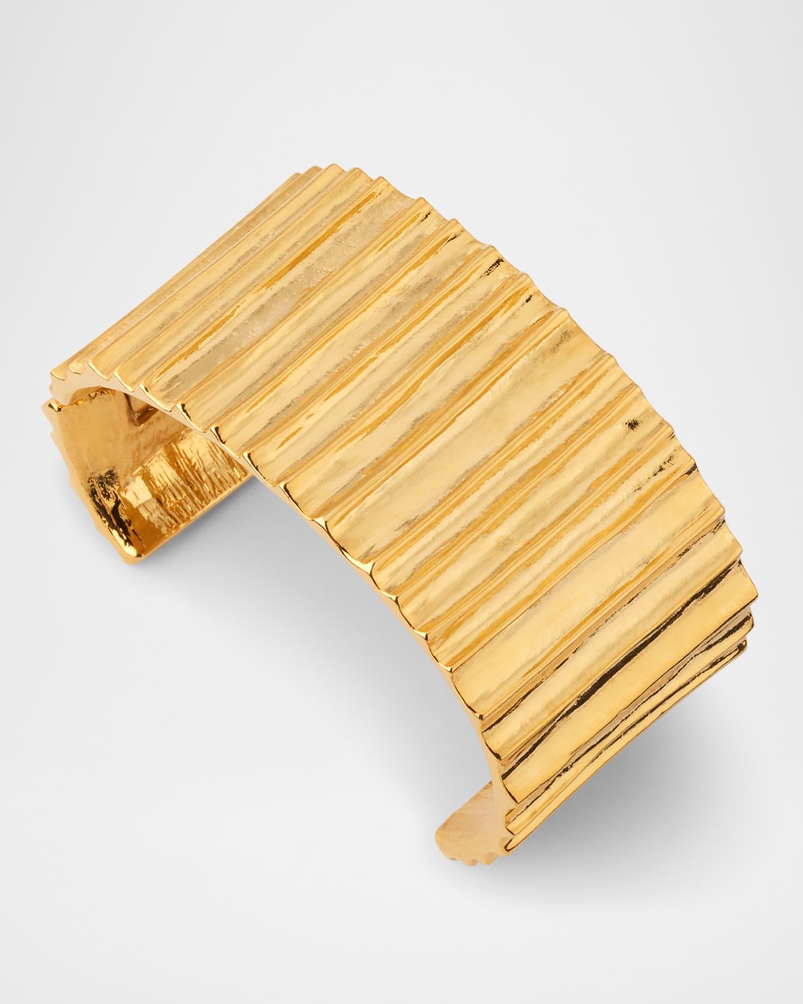 Wide Ribbed Cuff Bracelet Product Image