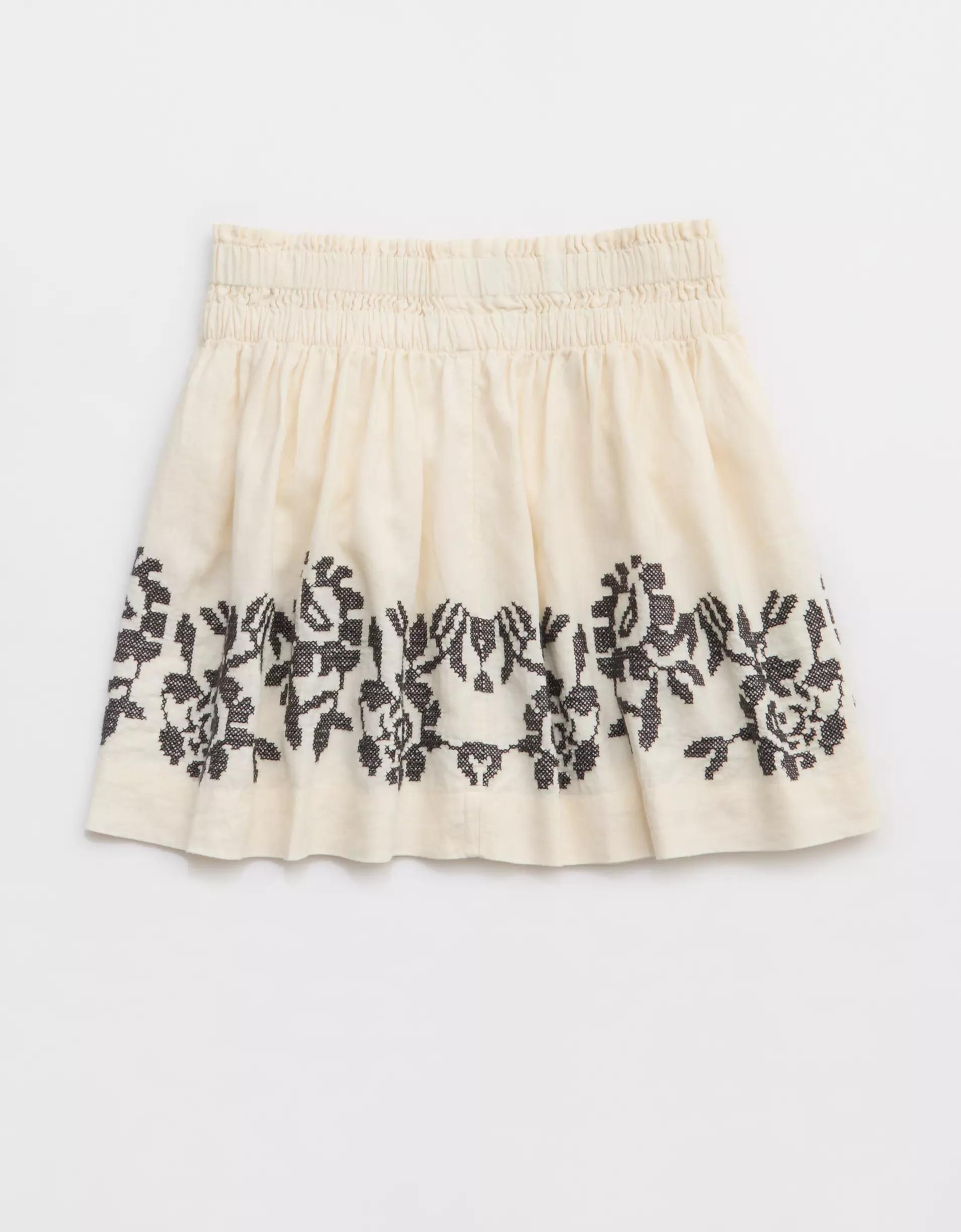 Aerie Embroidered Mini Skirt Product Image