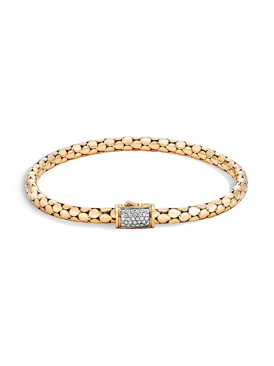 Womens Dot 18K Yellow Gold & 0.11 TCW Diamond Chain Bracelet Product Image