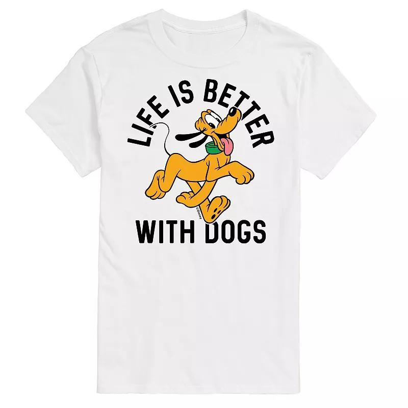 Disney's Men's Life Better With Dogs Graphic Tee, Size: Small, White Product Image