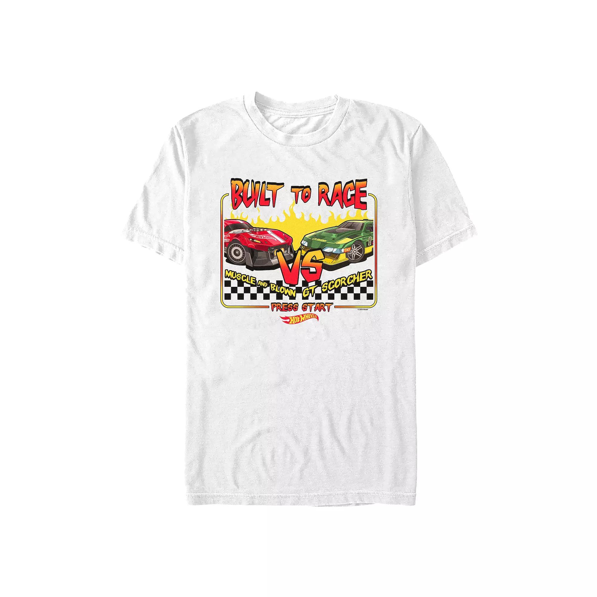 Men's Hot Wheels Built To Race Press Start Graphic Tee, Size: Medium, White Product Image