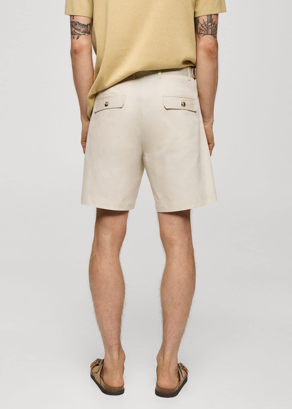 Mango Mens Herringbone Bermuda Shorts Product Image