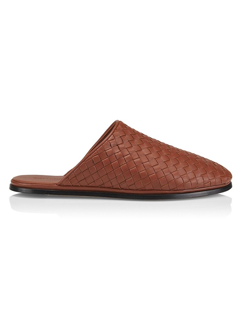 Mens Sunday Open-Back Intrecciato Leather Slippers Product Image