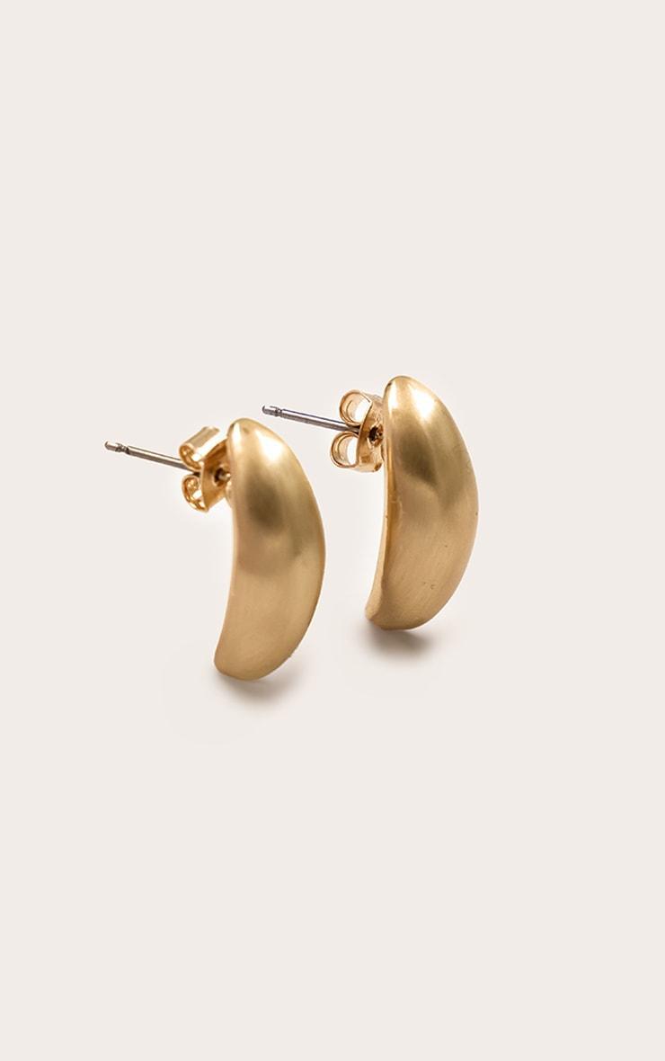 Gold Brushed Tear Drop Earrings Product Image