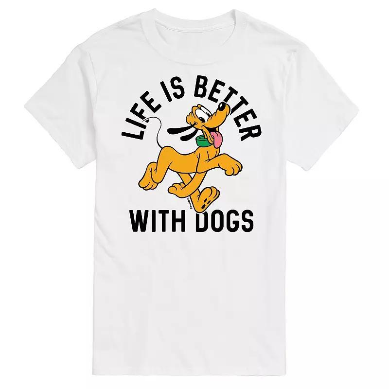 Disney's Men's Life Better With Dogs Graphic Tee, Size: Small, White Product Image