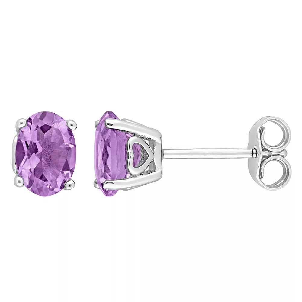 Stella Grace Sterling Silver & Gemstone Oval Stud Earrings, Women's, Purple Product Image