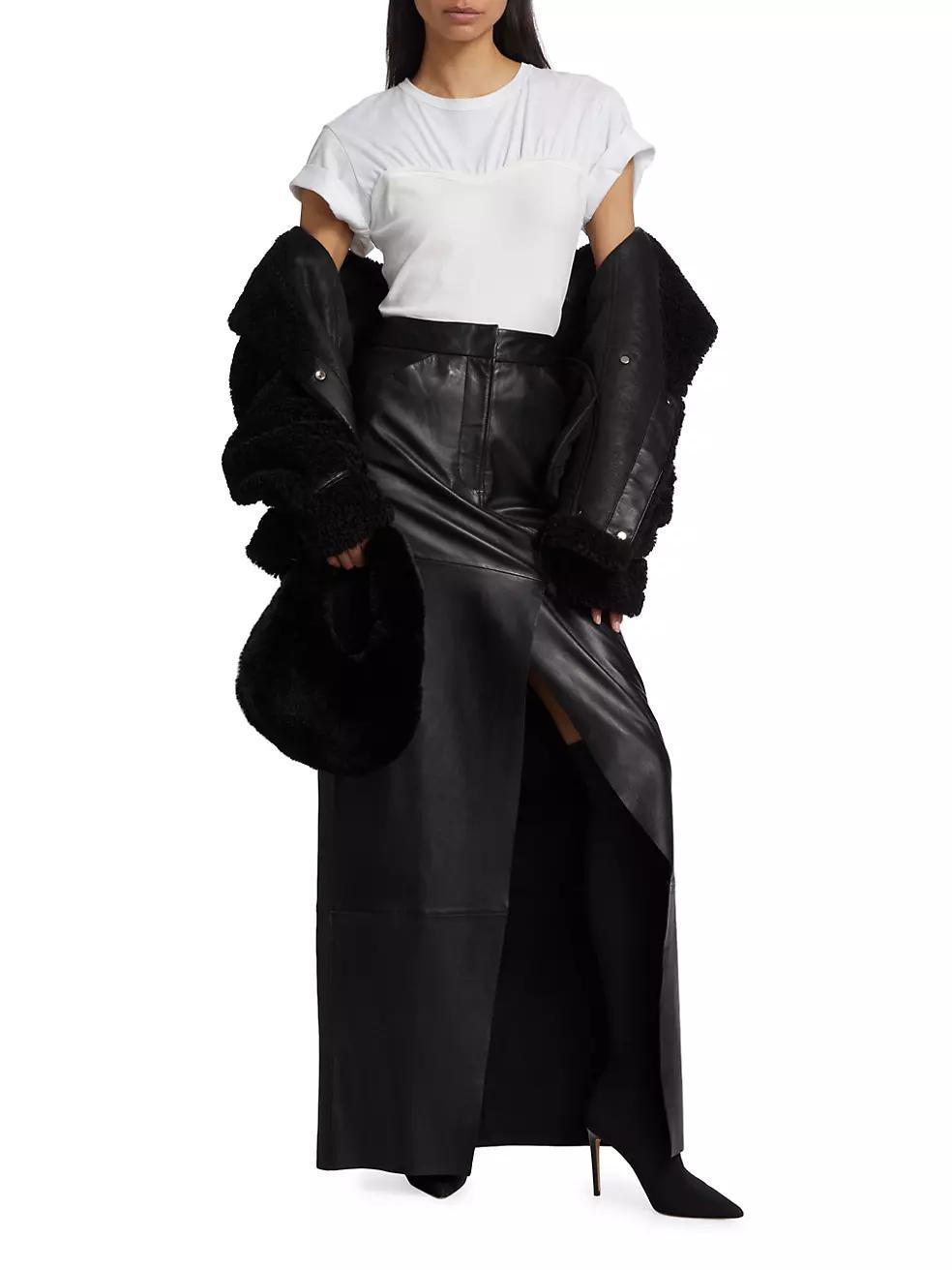 Mariette Leather Maxi Skirt Product Image