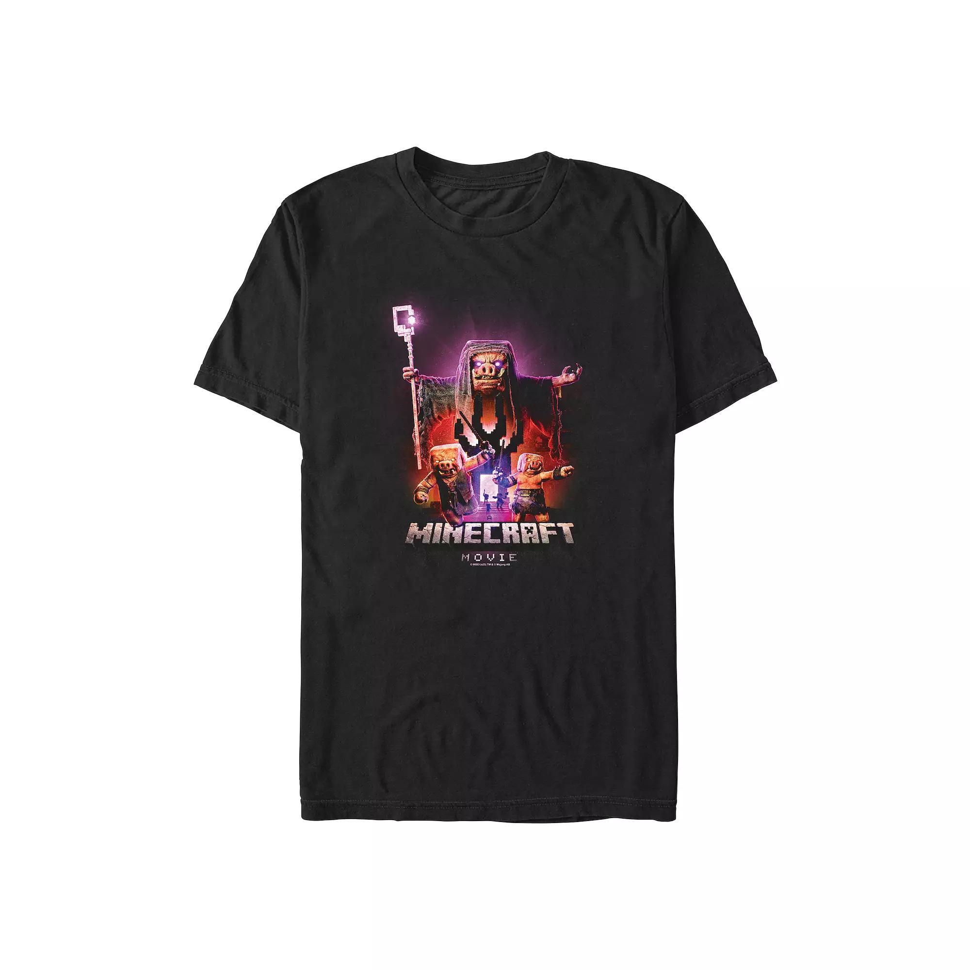 Men's Minecraft Movie Piglings Portal Graphic Tee, Size: XXL, Black Product Image