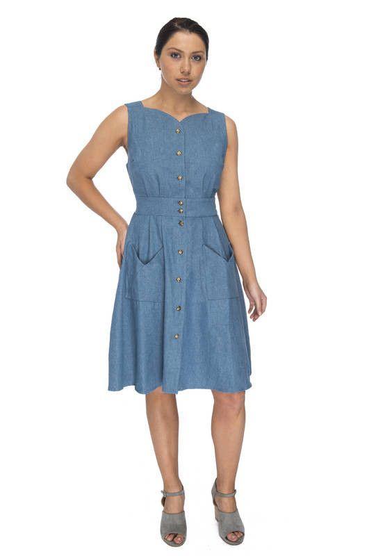 Sheet Dress in Washed Denim Product Image