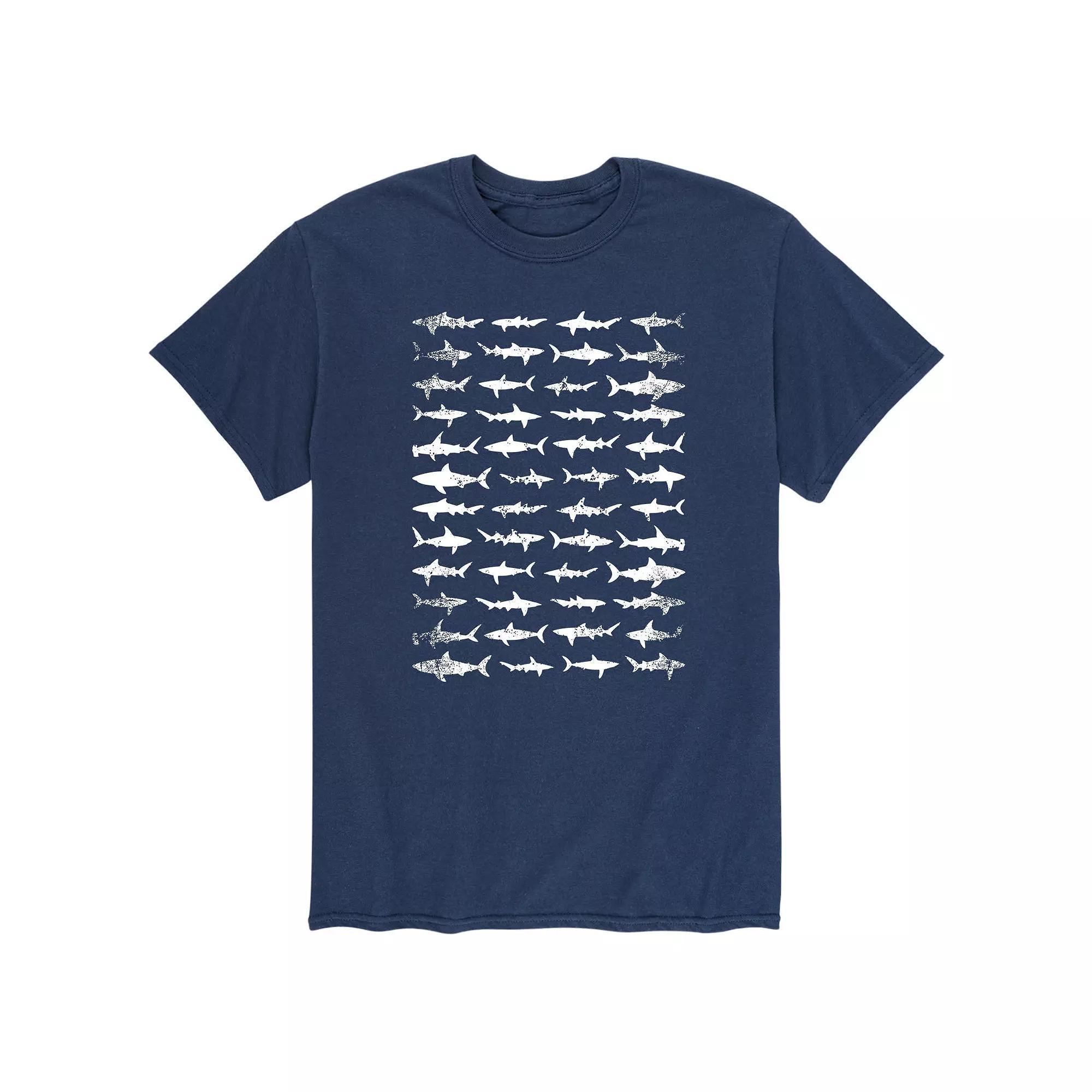 Men's Shark Pattern Tee,  Product Image
