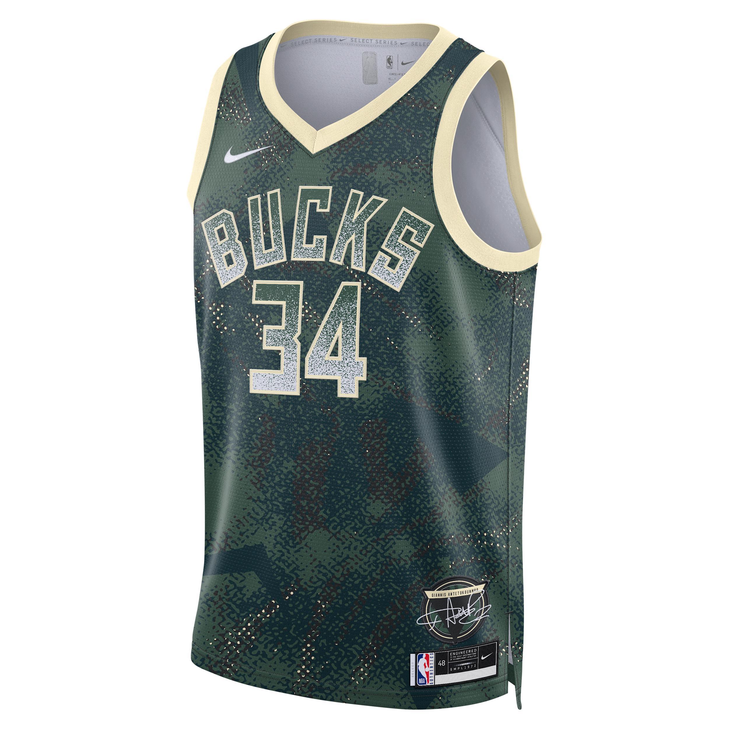 Giannis Antetokounmpo Milwaukee Bucks 2025/26 Select Series Nike Mens Dri-FIT NBA Swingman Jersey | HJ4065-323 Product Image