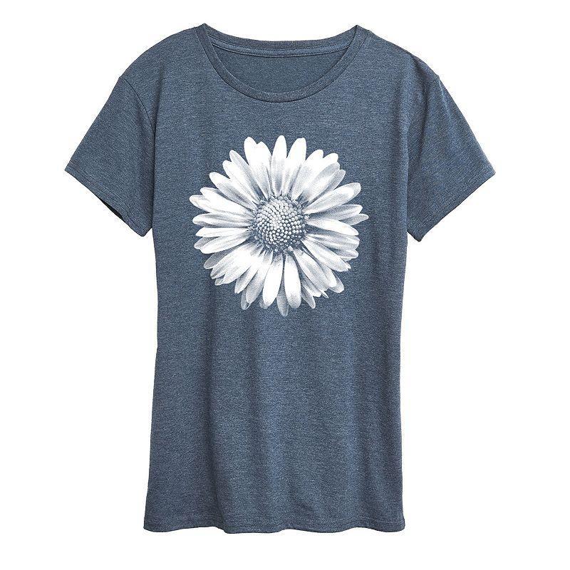 Womens White Daisy Graphic Tee Product Image