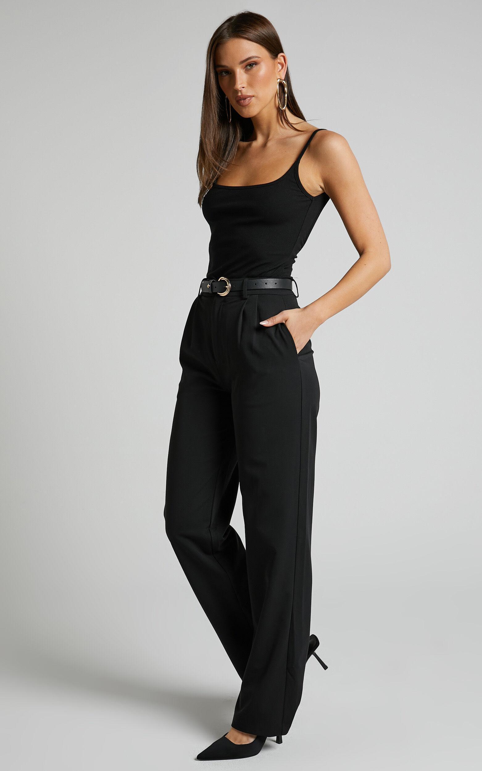 Lorcan Pants - High Waisted Tailored Pants in Black Product Image
