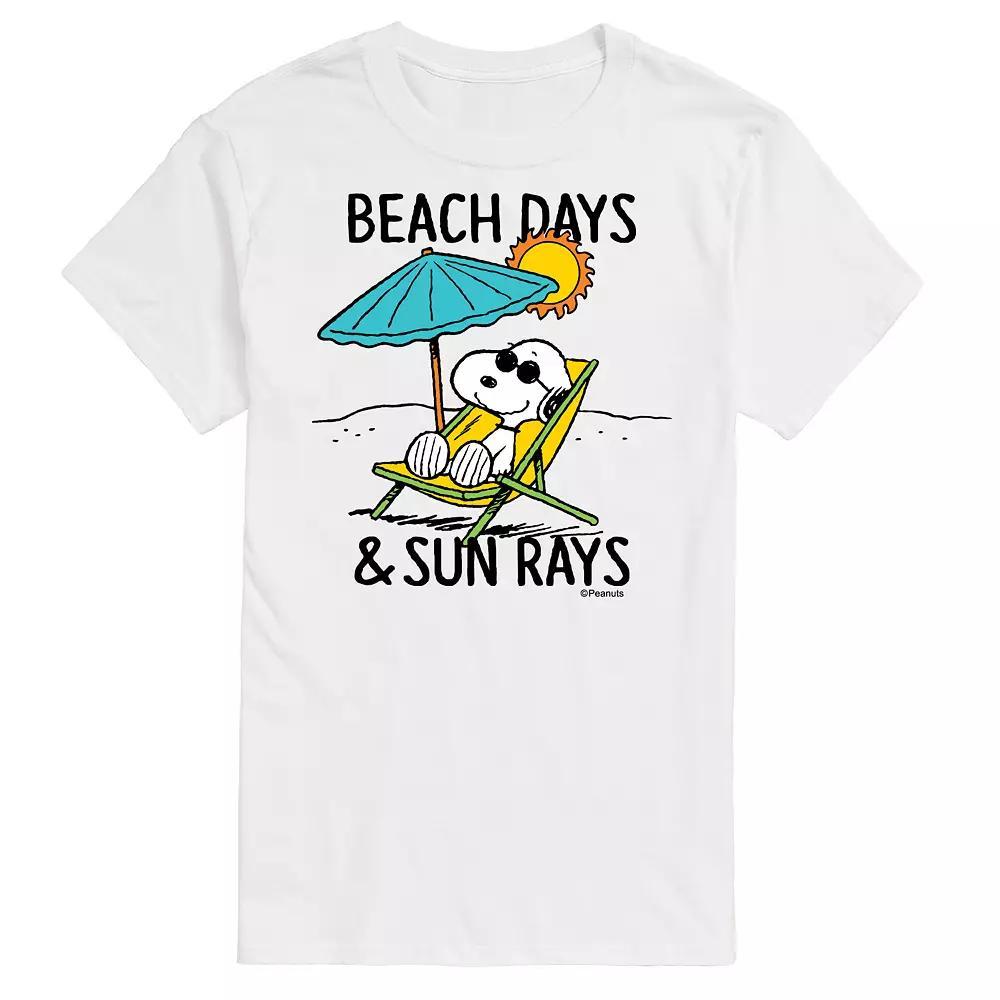 Men's Peanuts Snoopy Beach Days Graphic Tee, Size: XXL, White Product Image