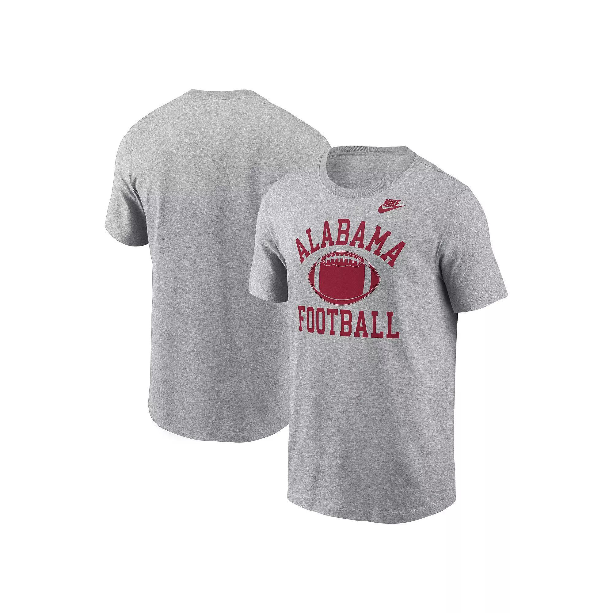 Men's Nike Heather Gray Alabama Crimson Tide Legacy Football Icon T-Shirt, Size: Medium, Grey Product Image