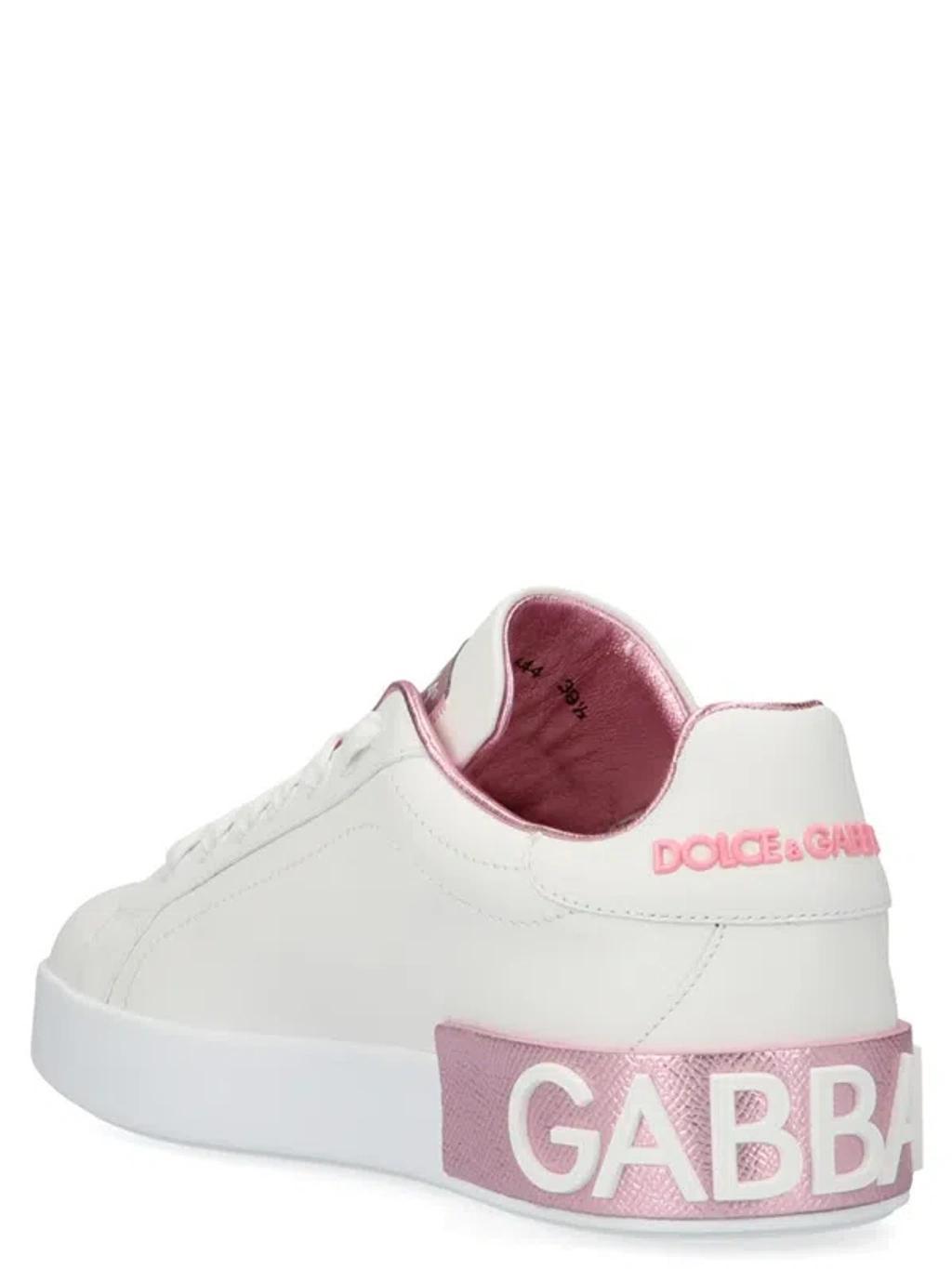 DOLCE & GABBANA Pink Logo Sneakers Product Image