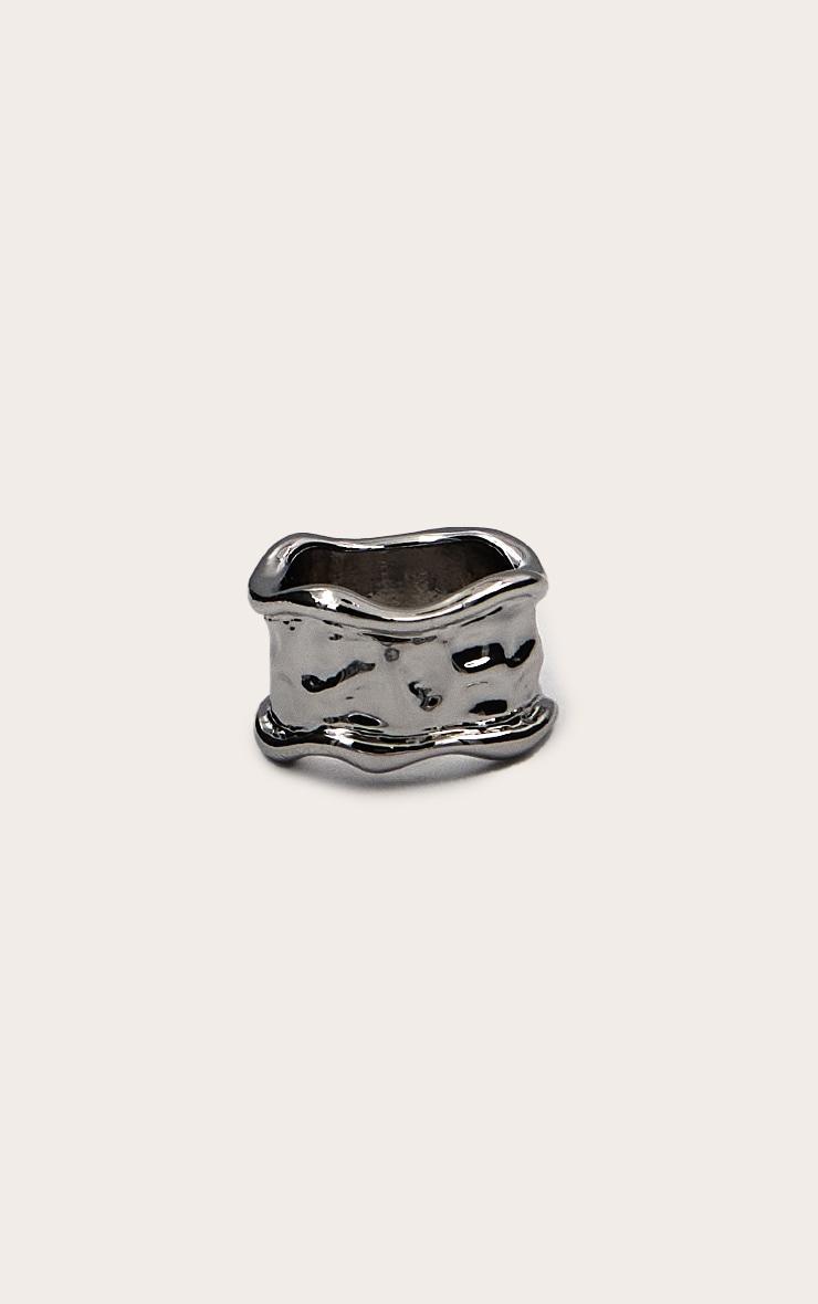 Silver Textured Abstract Ring Product Image