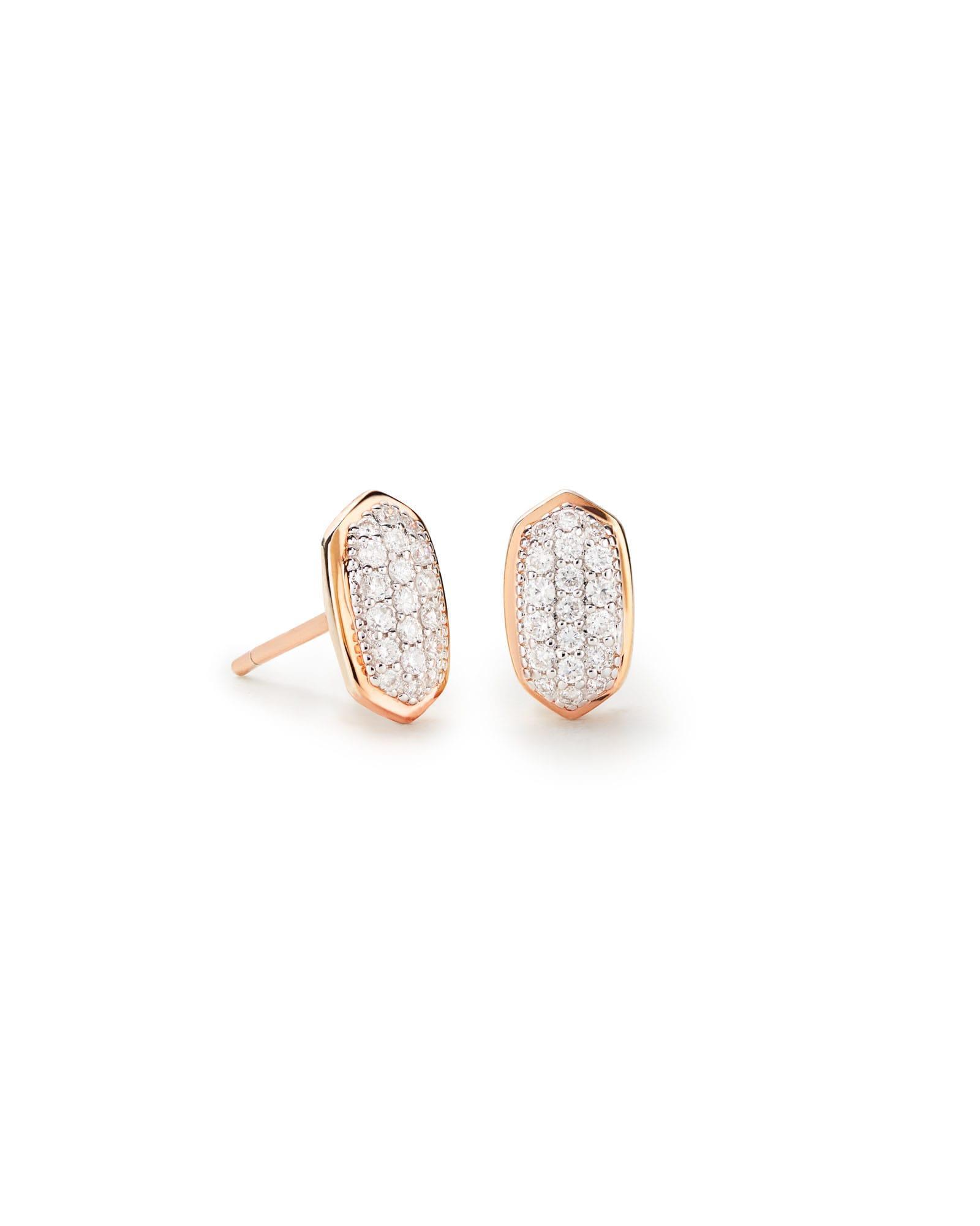 Amelee Earrings in Pave Diamond and 14k White Gold Product Image