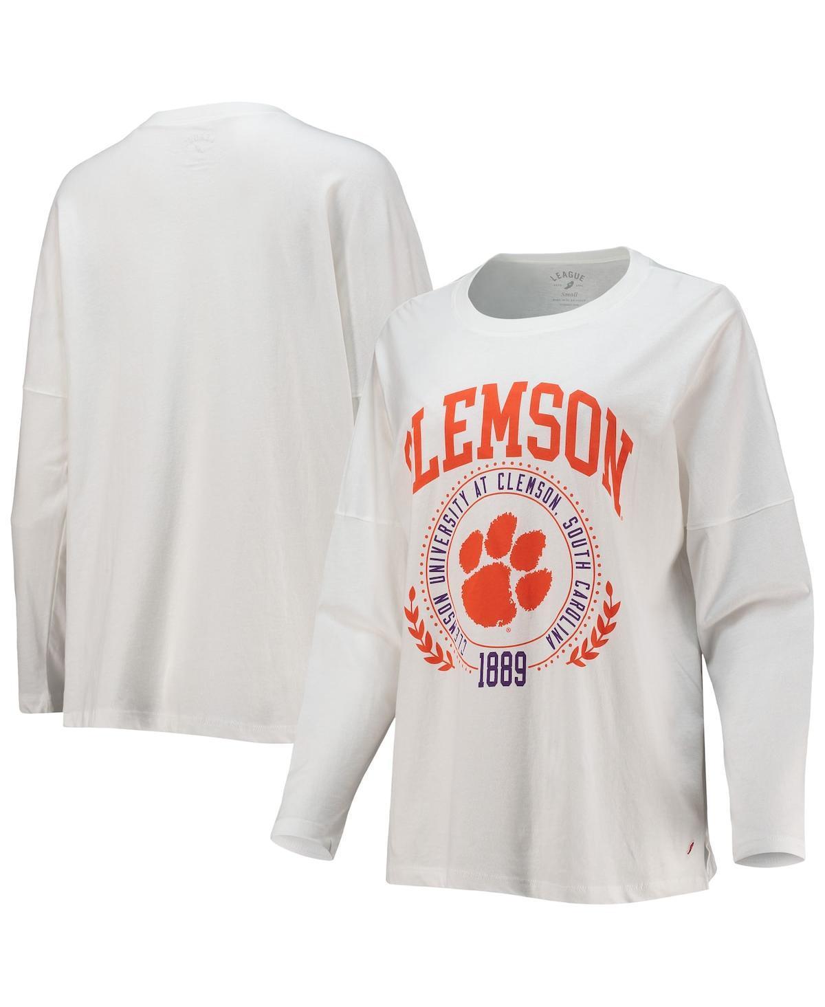 Womens League Collegiate Wear Clemson Tigers Clothesline Oversized Long Sleeve T-Shirt Product Image