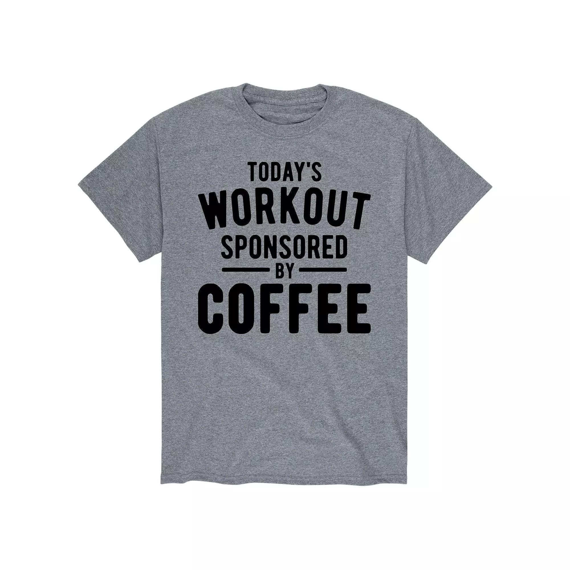 Men's Todays Workout Sponsored By Coffee Tee, Size: Large, Gray Product Image