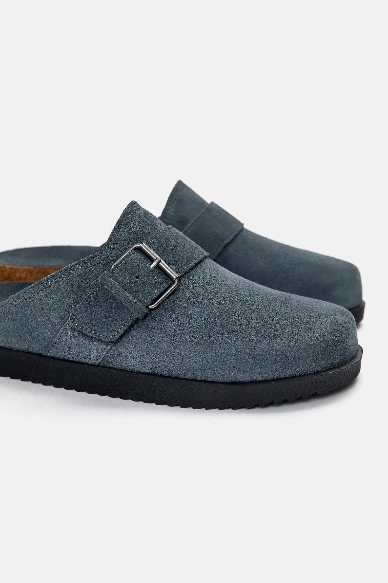 Leather clogs with buckle Product Image