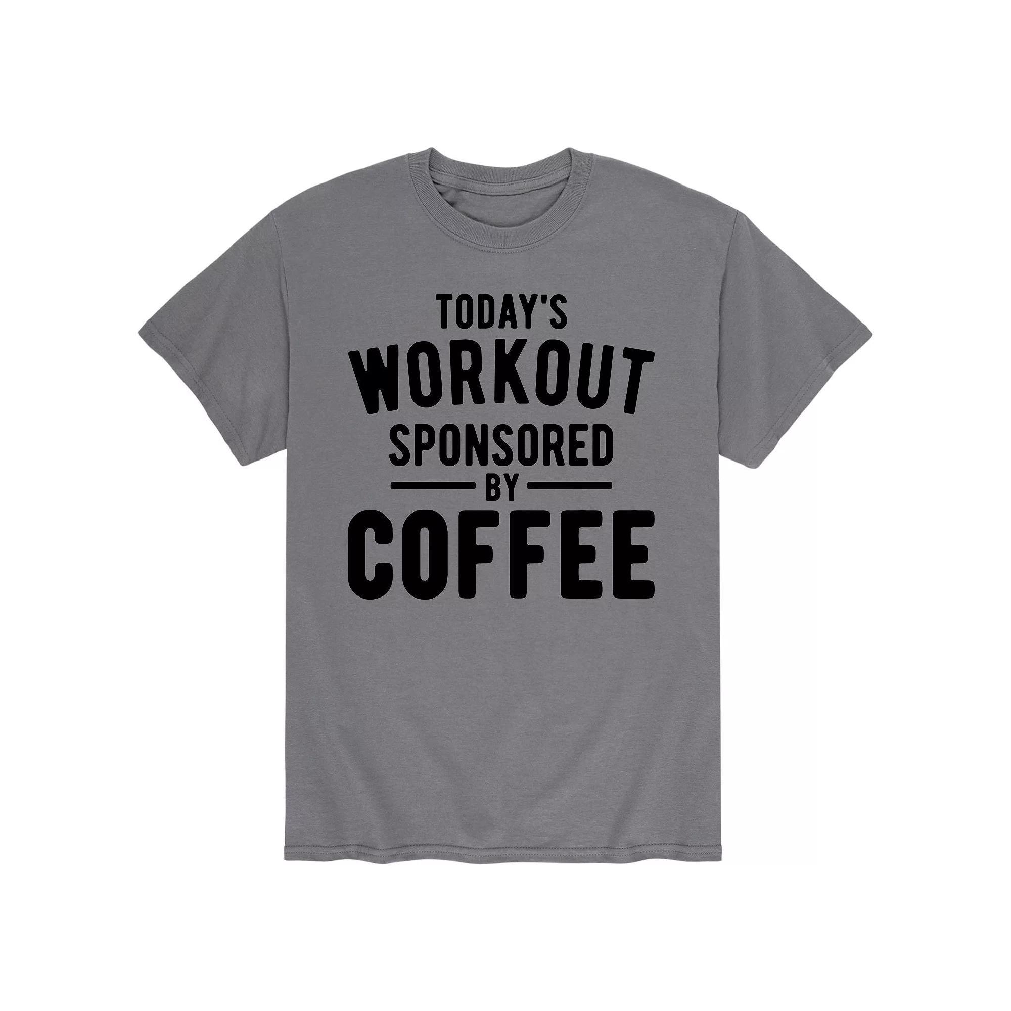 Men's Todays Workout Sponsored By Coffee Tee, Size: Large, Gray Product Image