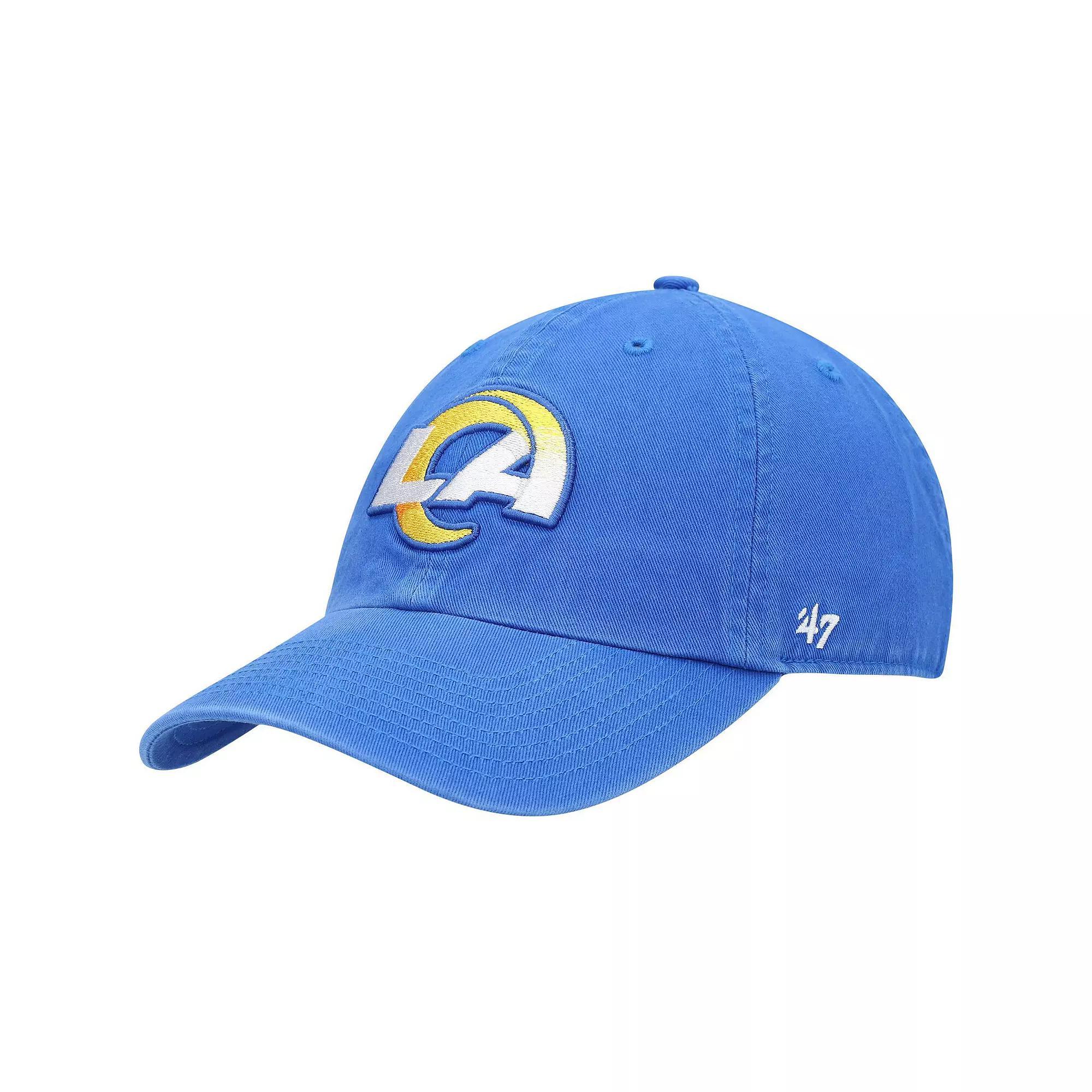 Men's '47 Royal Los Angeles Rams Clean Up Primary LA Adjustable Hat, Blue Product Image