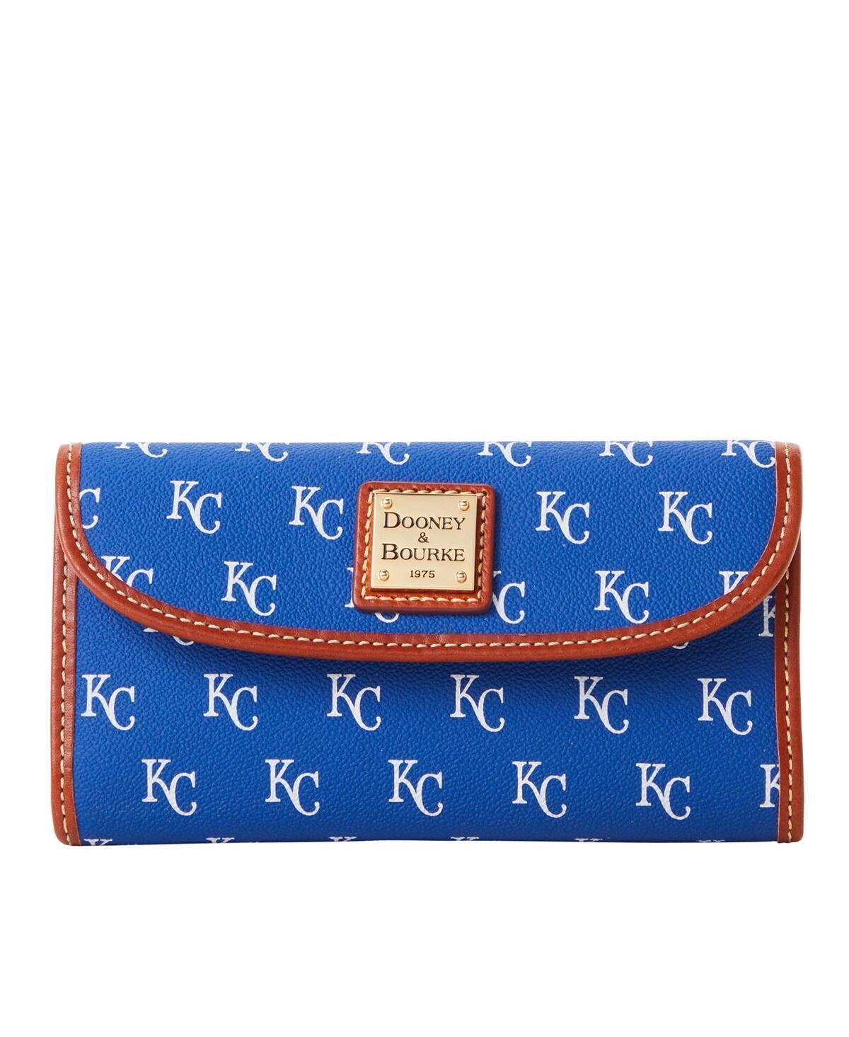 Dooney & Bourke Womens MLB Royals Continental Coated Cotton Clutch in Blue Product Image