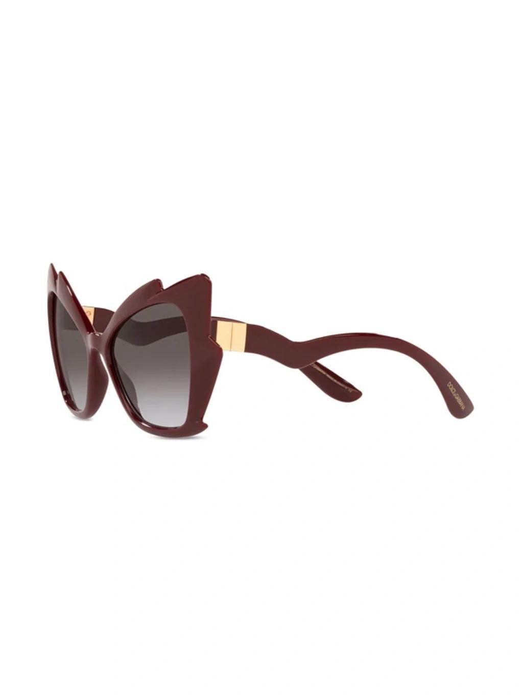 DOLCE & GABBANA Gattopardo Butterfly-frame Sunglasses In Bordeaux Product Image