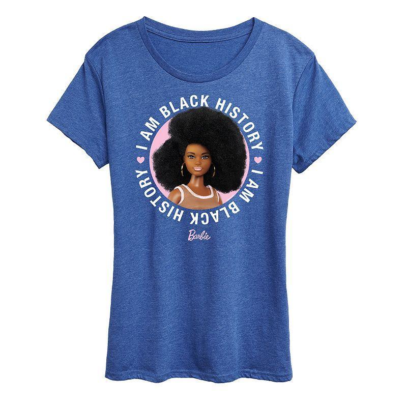 Womens Barbie I Am Black History Graphic Tee Grey Blue Product Image