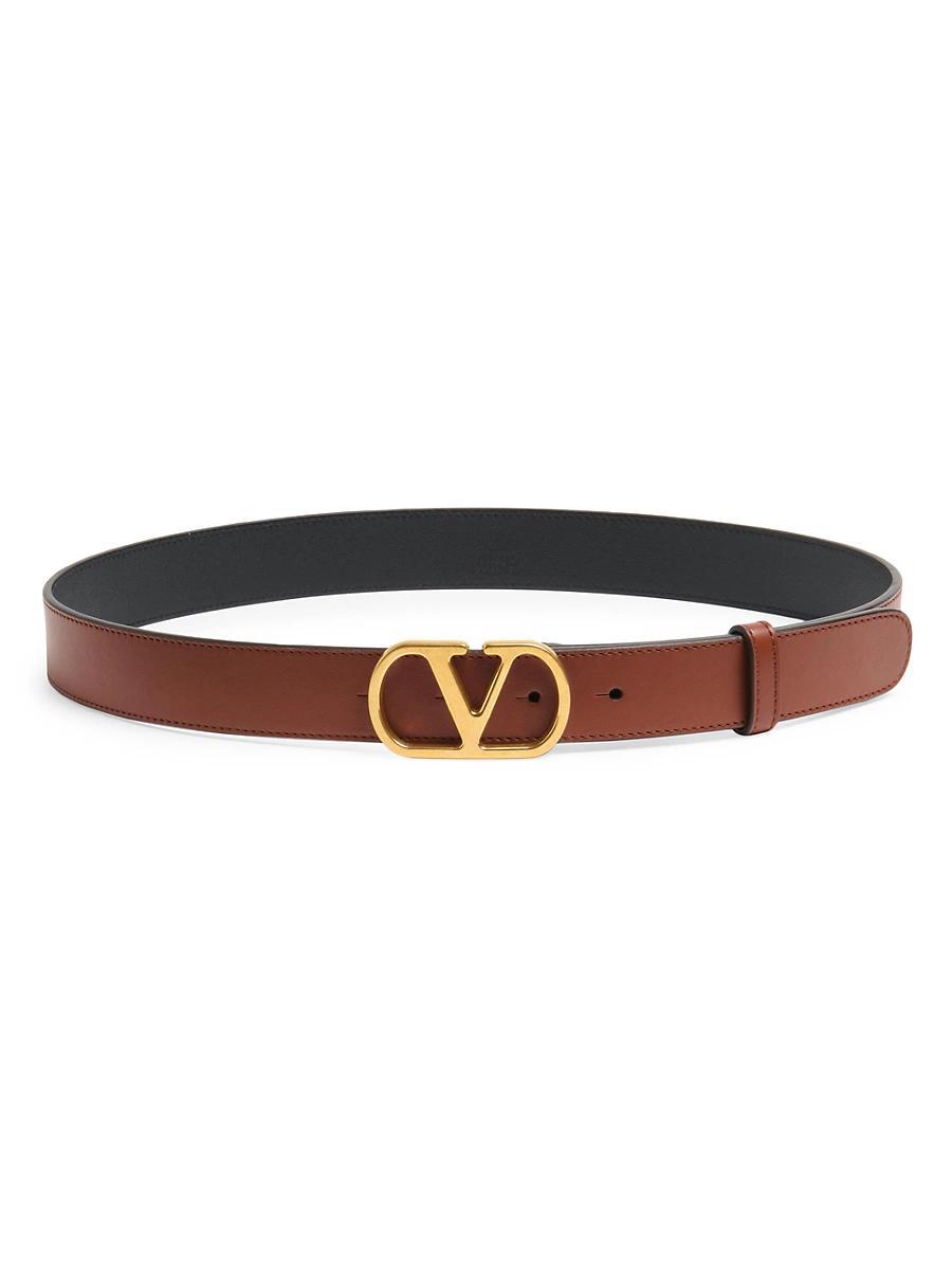 Womens VLogo Signature Belt in Shiny Calfskin 30MM Product Image